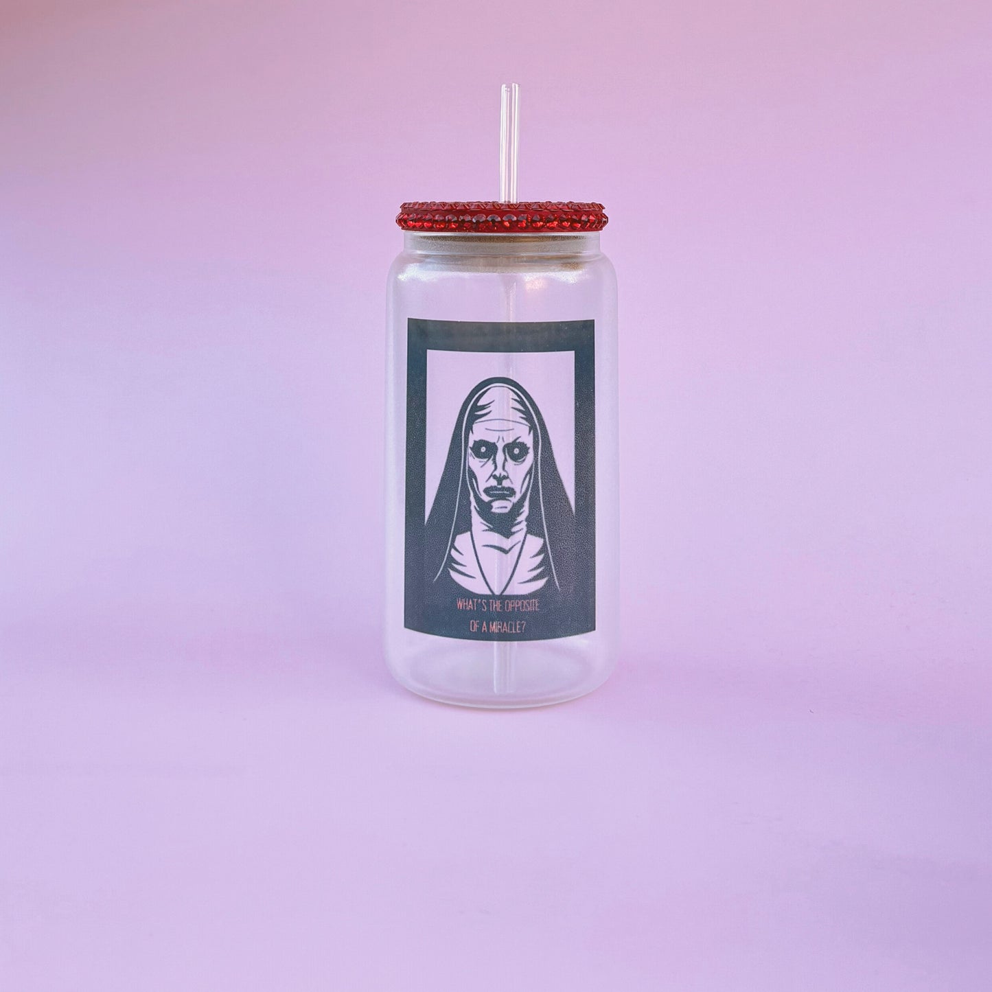 The Nun Glow in the Dark Glass Can